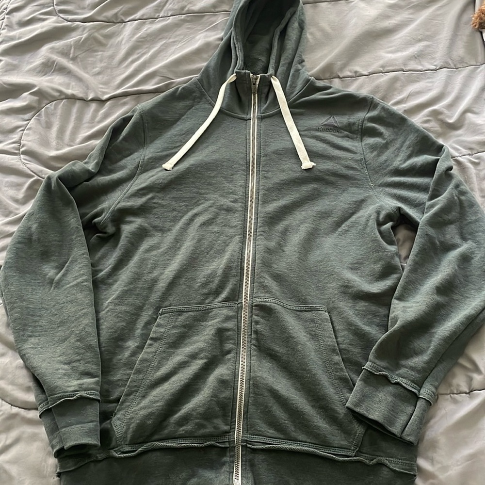 Green zip up Reebok sweater